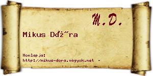 Mikus Dóra névjegykártya